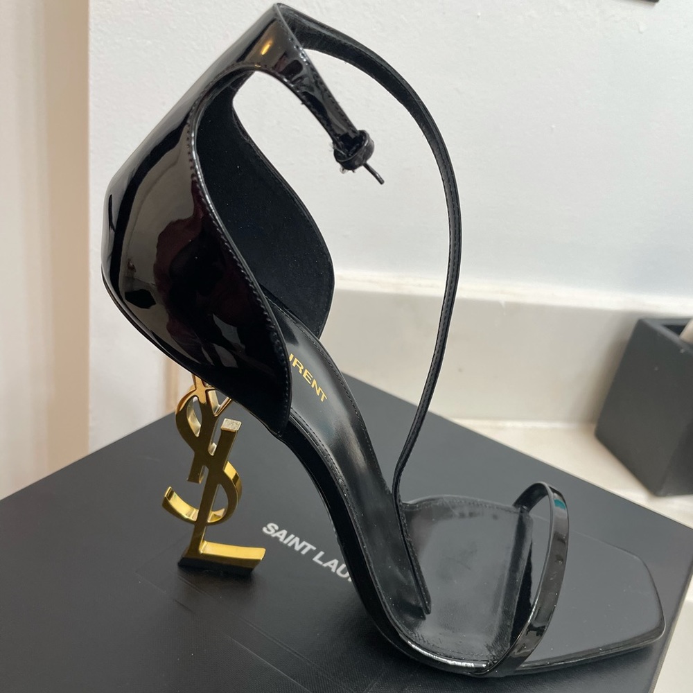 YSL OPYUM SANDALS WITH A GOLD-TONED HEEL size 42
